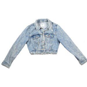 Old Navy Handcrafted Denim Cropped Embellished Jacket Upcycled Cowgirl Western